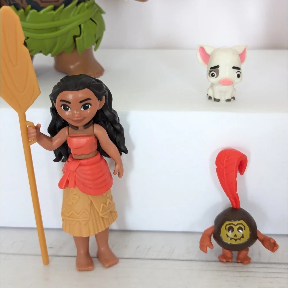 Disney Moana PlasticToy Figure Lot Maui Pua Tala Chief Tui Coconut Cake Topper